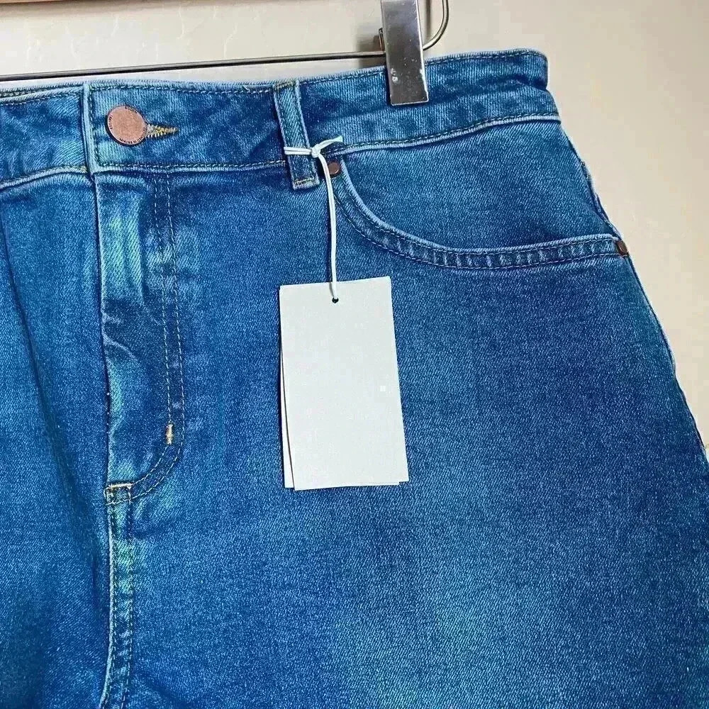 Boden Salcombe Denim Shorts 4"‎ Inseam Frayed Hem Medium Blue Wash Cotton 8 NWT - Picture 4 of 9
